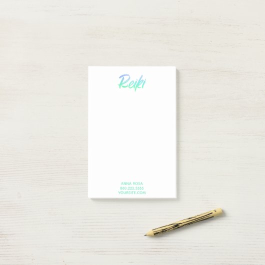 *~* Reiki Iridescent Blue Green & Turquoise Post-it® Notes (Op bureau)
