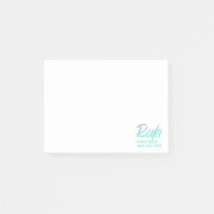 *~* Reiki Iridescent Green Blue & Turquoise Post-it® Notes