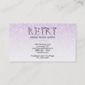 *~* REIKI Ivy Typography Lavender Glitter Visitekaartje (Achterkant)