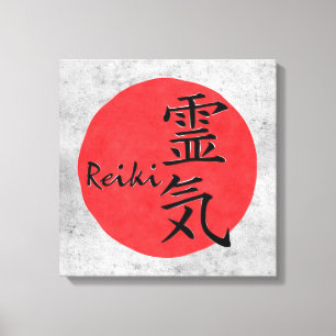 Reiki-kalligrafie en Word 1 Canvas Afdruk