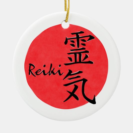 Reiki-kalligrafie en Word 1 Keramisch Ornament (Voorkant)
