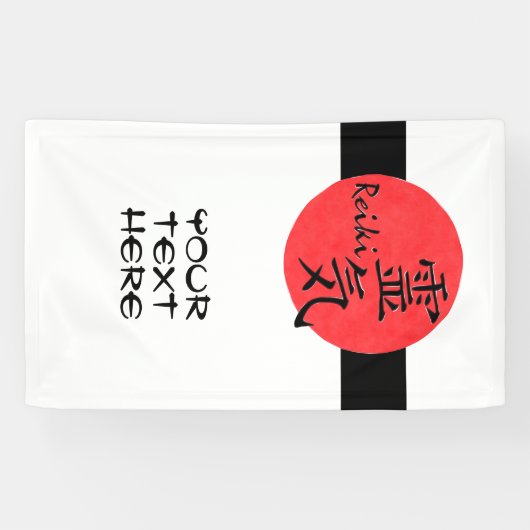 Reiki-kalligrafie en Word 1 Spandoek (Horizontaal)