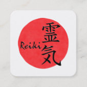 Reiki-kalligrafie en Word 1 Vierkante Visitekaartje (Voorkant)