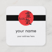 Reiki-kalligrafie en Word 1 Vierkante Visitekaartje (Achterkant)