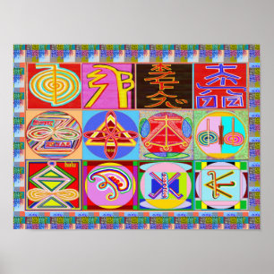 REIKI Karuna Healing Master's Symbolen Poster