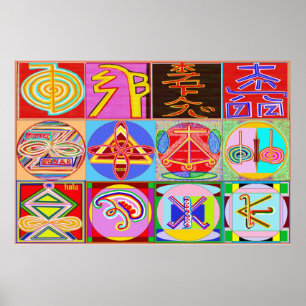 REIKI Karuna Healing Master's Symbolen Poster