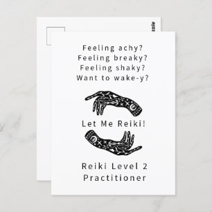 Reiki Level 2 Practitioner Riddle en Hands White Briefkaart