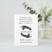 Reiki Level 2 Practitioner Riddle en Hands White Briefkaart (Staand voorkant)