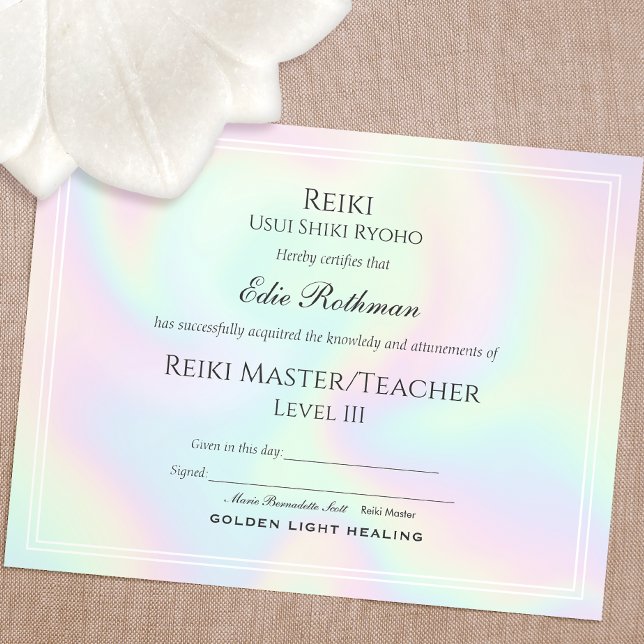 Reiki Master Certificate of Completion Award (Creator heeft geüpload)