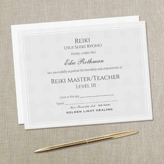 Reiki Master Certificate of Completion Award (Creator heeft geüpload)