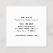 Reiki Master met Chakras Paarse Vierkante Visitekaartje (Achterkant)