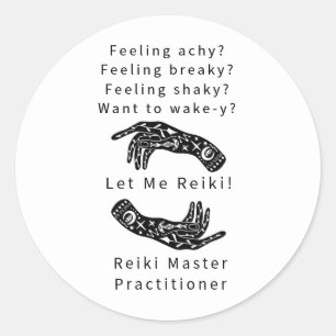 Reiki Master Practitioner Riddle en Hands Ronde Sticker