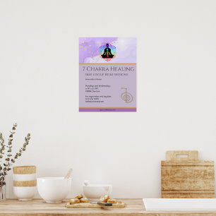 Reiki Master Zen Lavender Chakra Energy Healer Poster