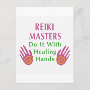 Reiki Masters doen het met helende handen Briefkaart