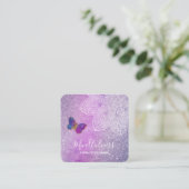 *~* Reiki Meditation Mandala Yoga Butterfly Vierkante Visitekaartje (Staand voorkant)