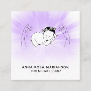 *~* Reiki Midechtgenote Birth Coach Doula Birthing Vierkante Visitekaartje