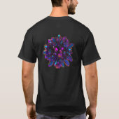 ** Reiki Paarse Crystal Sphere Mannen Zwart T-shirt (Achterkant)