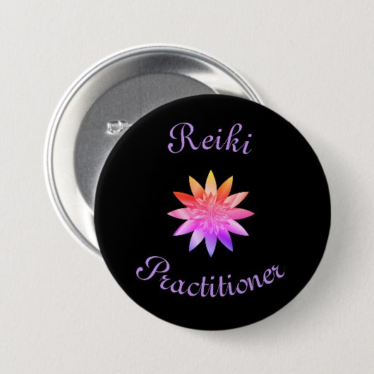Reiki Practitioner Ronde Button 7,6 Cm (Voorkant /achterkant)