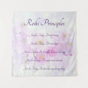 Reiki Principes Roze bloesem-ontwerp Wandkleed
