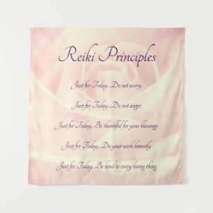 Reiki Principes Roze roze ontwerp Wandkleed
