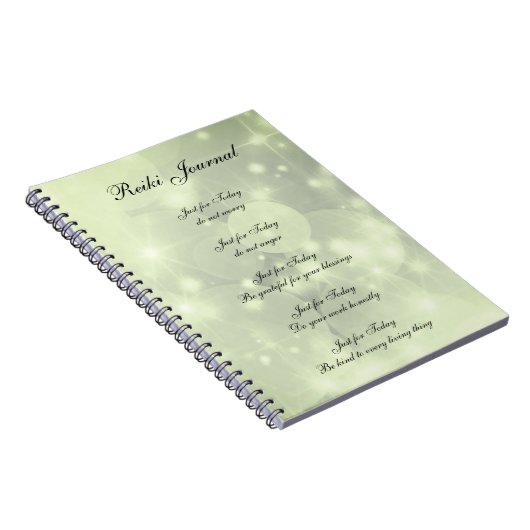 Reiki Principes sparkly design Notitieboek (Rechterzijde)
