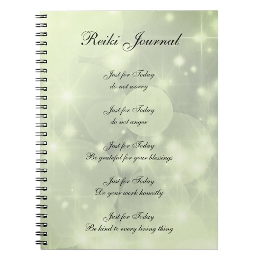 Reiki Principes sparkly design Notitieboek (Voorkant)