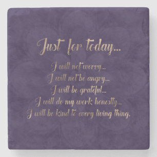 Reiki Principles- Goud op paarse lotus Stenen Onderzetter