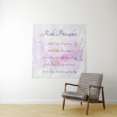 Reiki Principles Roze Bloesem ontwerp Wandkleed (In situ)