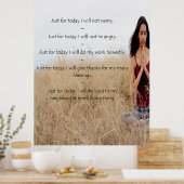 Reiki Principles with Meditating Woman Poster (Keuken)