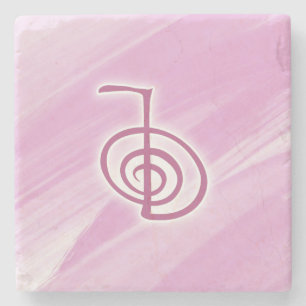 Reiki Symbol Cho Ku Rei roze Onderzetter met marme