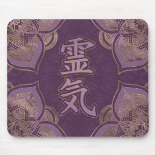 Reiki Symbolen - pastel paars en goud Muismat