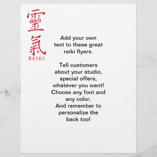 Reiki Symbool in rode inkt Flyer (Voorkant)