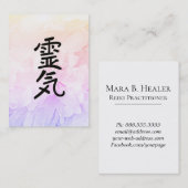 *~* Reiki Symbool Reiki Master Practitioner Flower Visitekaartje (Voorkant / Achterkant)