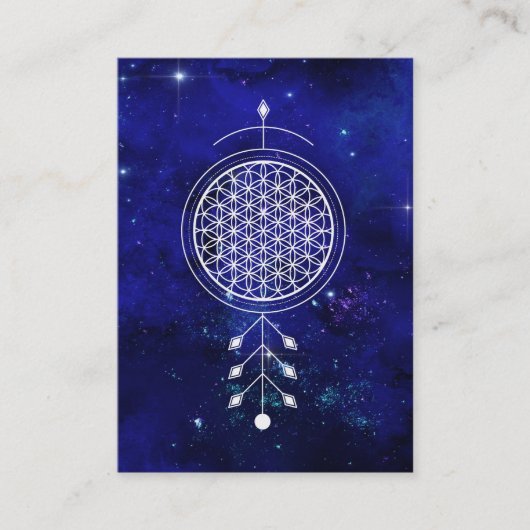 *~* Reiki Universe Flower of Life Yoga Astrology Visitekaartje (Voorkant)