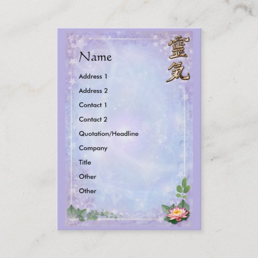 Reiki Visitekaartje (Voorkant)