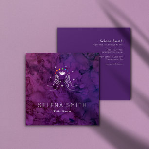 Reiki Visitekaartje Square ontwerp met chakra's