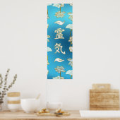 Reiki waarmee handensymbolen met lotus worden verh poster (Keuken)