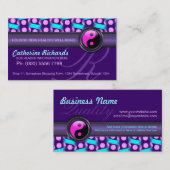 Reiki Yin Yang Purple Cartes de visite (Devant / Derrière)