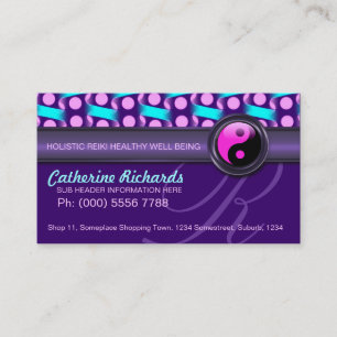 Reiki Yin Yang Purple Cartes de visite