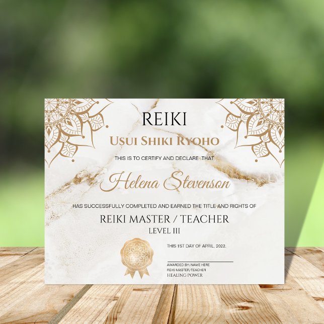 Reiki Yoga-certificaat van voltooiing (Creator heeft geüpload)
