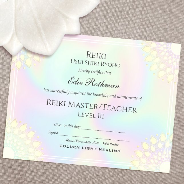 Reiki Yoga Certificate of Completion Award (Creator heeft geüpload)