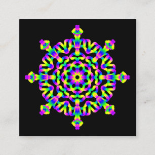 *~* Reiki Yoga Neon Geometric Mandala Healing Arts Vierkante Visitekaartje