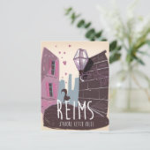 Reims France Stadsreisposter Briefkaart (Staand voorkant)