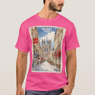 Reims Frankrijk Vintage Toerisme T-shirt