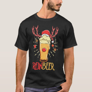 Rein Beer Reindeer Beer Lover Kerstdag Celebr T-shirt