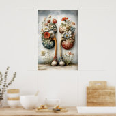 Rein humain avec impression de fleurs, Anatomie Bo (Cuisine)