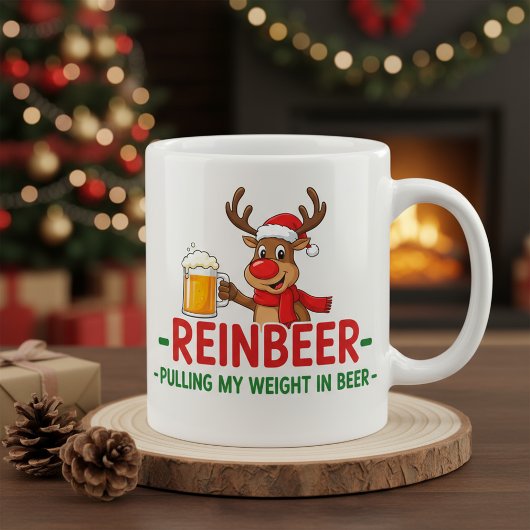Reinbeer Funny Christmas Reindeer Beer Mug