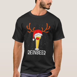 Reinbeer Santa Claus Reindeer Beer Funny Kerstmis T-shirt