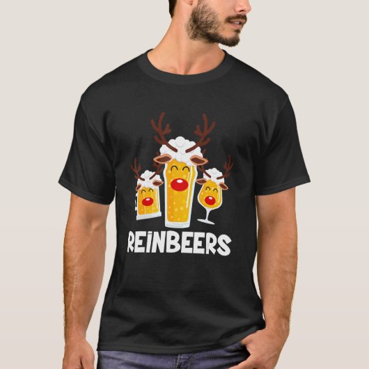 Reinbeers Xmas Pajama Reindeer Beer Kerstmis T-shirt (Voorkant)
