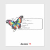 Reinbow Butterfly Bagage ID Sticker (Vel)